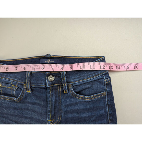 7 for All Mankind Ankle Gwenevere Womens 24 Blue Distressed Cropped Skinny Rock - Picture 7 of 9